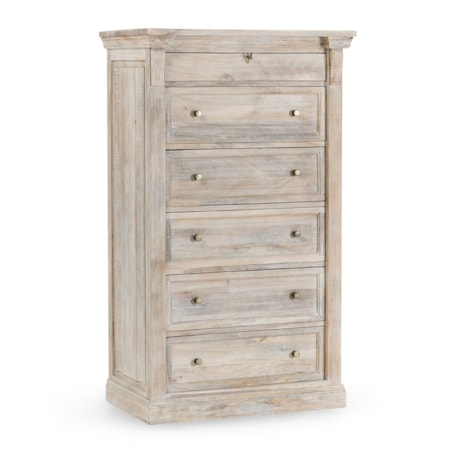 Wood 6Dwr Chest Natural White Wash
