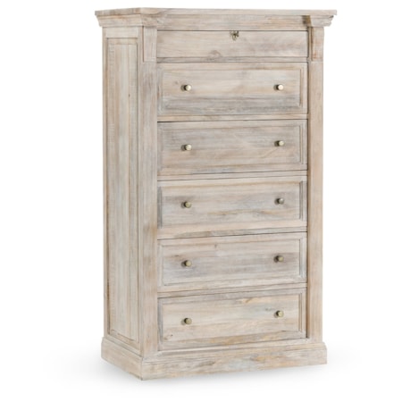 Wood 6Dwr Chest Natural White Wash