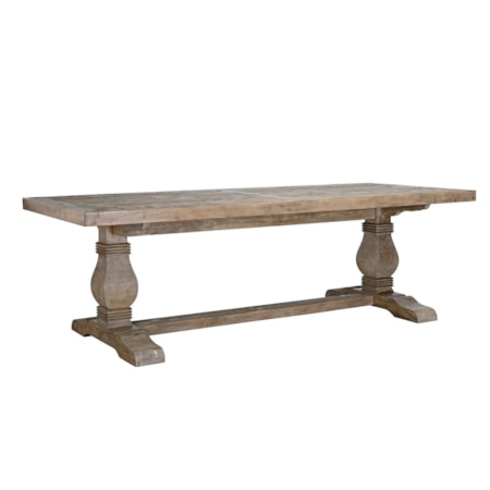 94" Dining Table Distressed Brown