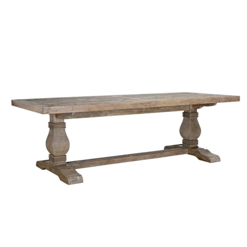 94" Dining Table Distressed Brown