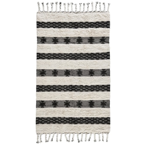 Merced Kilim Shag Black/Ivory 2X3