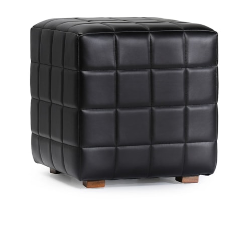 Casual 18" Square Leather Ottoman
