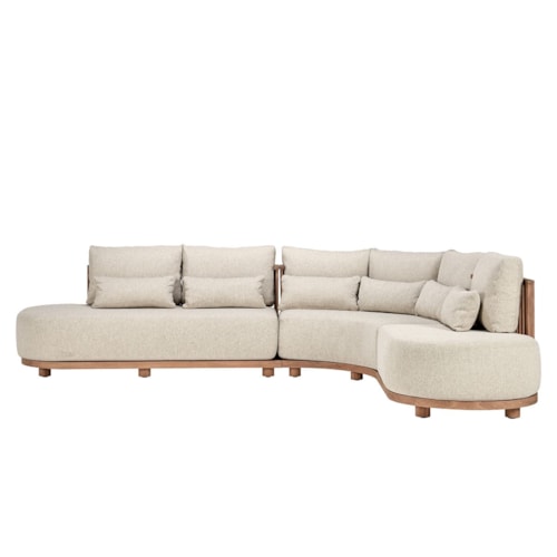 Mid-Century Modern 3-Piece Outdoor Sectional