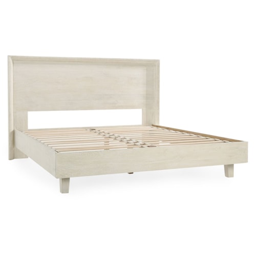 Rustic Queen Panel Bed with Tapered Wood Leg