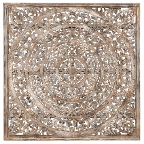 58" Square Wood Carved Panel