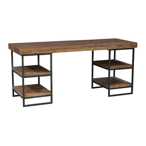 Modern Rustic Desk with Open Shelving
