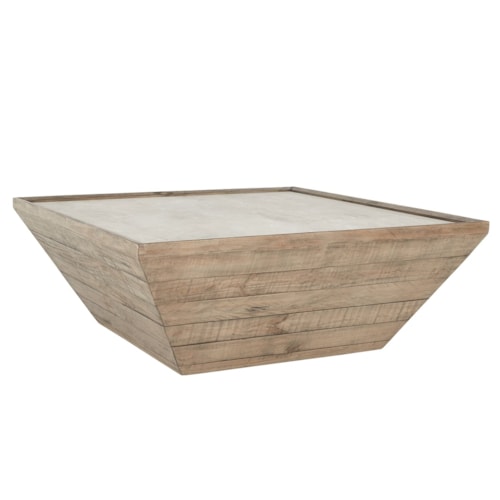 Dalton Reclaimed Pine 48" Square Coffee Table Natural/Weathered Chalk