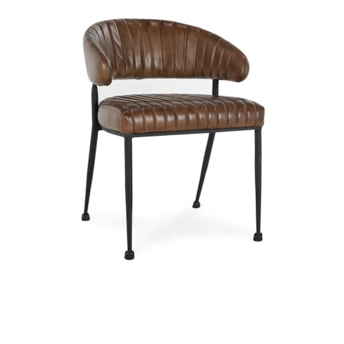 Industrial Dining Chair with Iron Legs