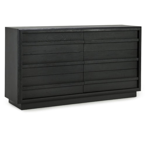 Transitional 6-Drawer Dresser with Plinth Base