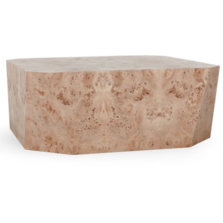 Burl Wood 42" Square Coffee Table Natural