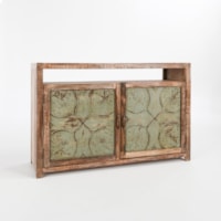 Traditional 2-Door Cabinet with Open Shelving