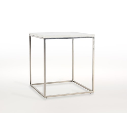 Contemporary Accent Table with Marble Top