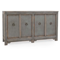 Rustic 4-Door Buffet with Fixed Shelving