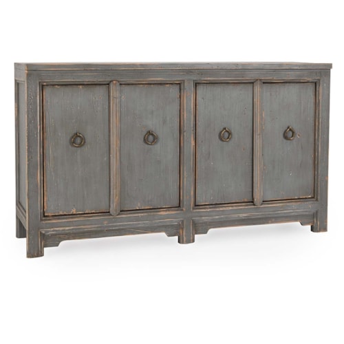 Rustic 4-Door Buffet with Fixed Shelving