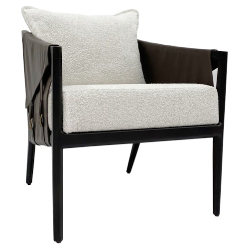 Transitional Accent Chair with Wood Frame
