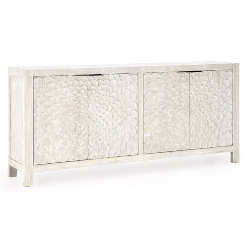 Transitional 4-Door Accent Cabinet with Adjustable Shelves