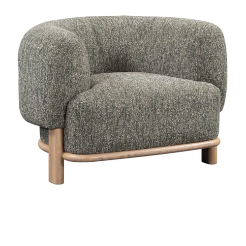 Transitional Upholstered Accent Chair with Barrel Back