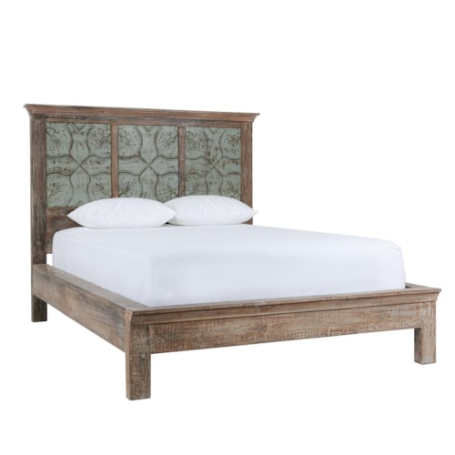 Traditional Queen Panel Bed with Tapered Wood Leg
