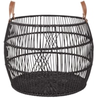Rattan Iron Black Basket Large 26X26x18