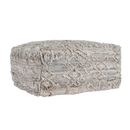 Tundra Gray Multi Pouf 24X24x12
