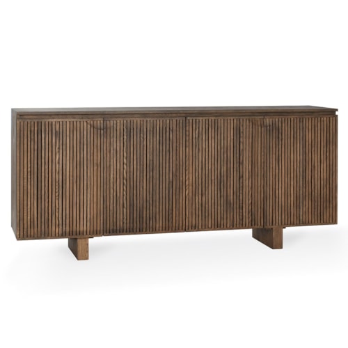 Contemporary 4-Door Cabinet with Adjustable Shelves