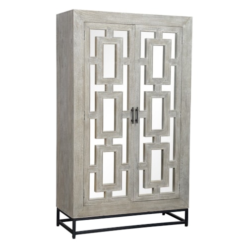 Transitional 2-Door Accent Cabinet with Adjustable Shelves