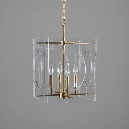 Contemporary Chandelier Clear/Brass