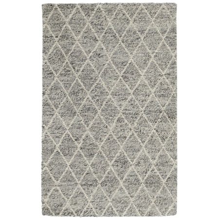 Diamond Looped Wool Gray 2x3
