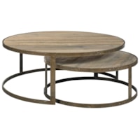 Rustic Nesting Tables with Metal Base