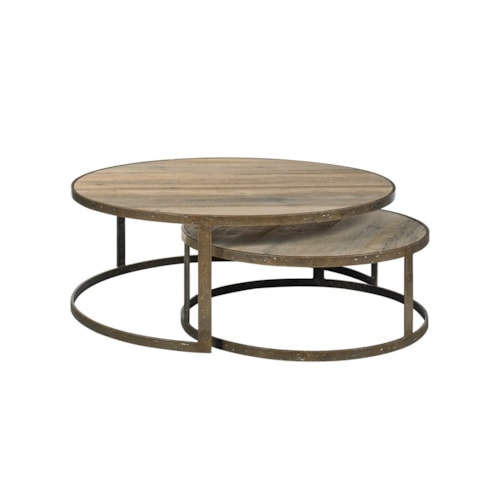Rustic Nesting Tables with Metal Base