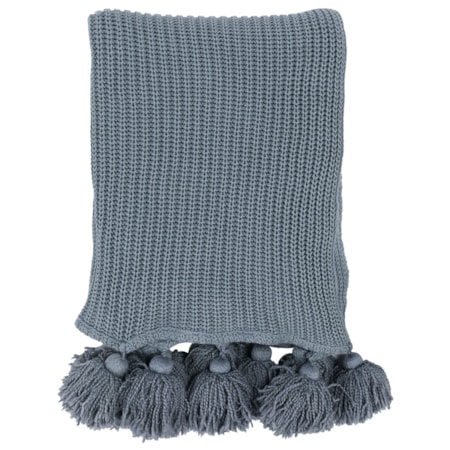 Tc Veda Sea Fog Blue Throw 50X70