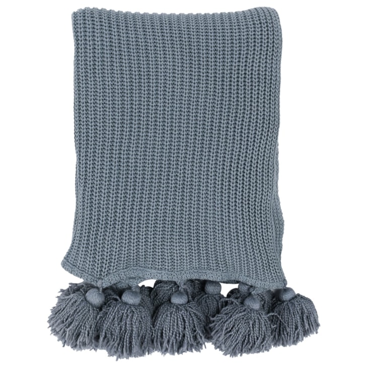 Classic Home THROWS Tc Veda Sea Fog Blue Throw 50X70