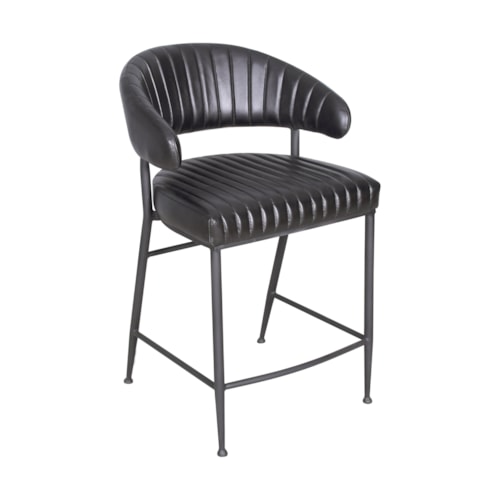 Industrial Counter Stool with Iron Legs