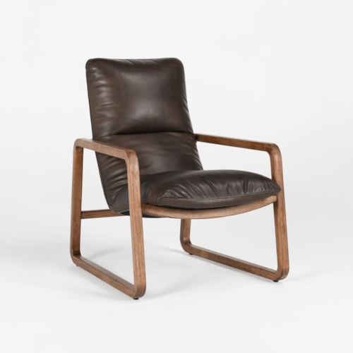Casual Leather Accent Chair