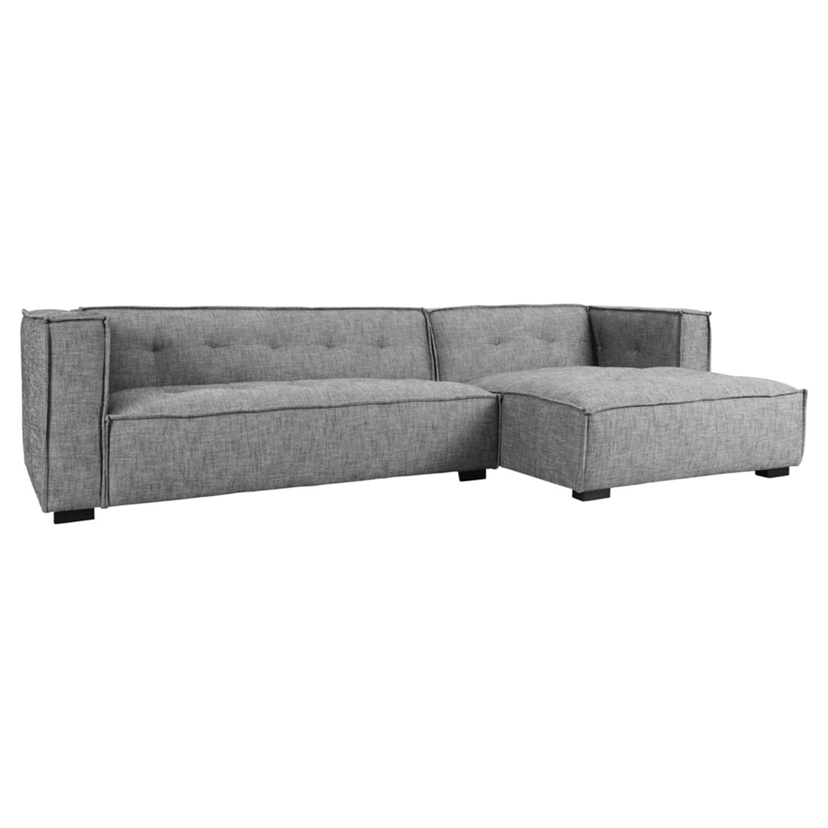 2Pc Sectional W/Raf Chaise Gray