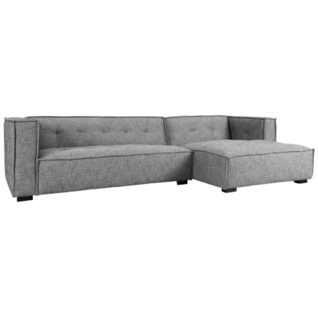 2Pc Sectional W/Raf Chaise Gray
