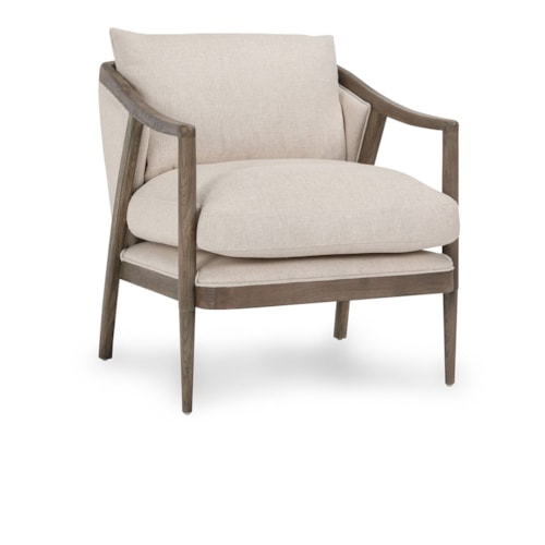 Transitional Accent Chair with Wood Frame