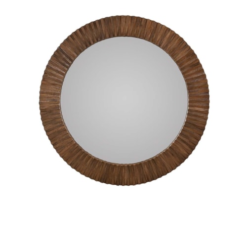Transitional 50" Round Mirror with French Cleats