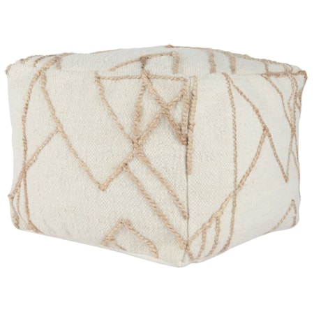 Sintra Ivory/Natural Pouf 18X18x14