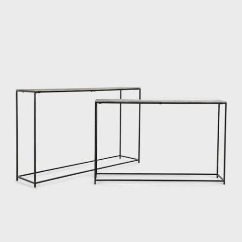 Contemporary Rectangular Console Table Set