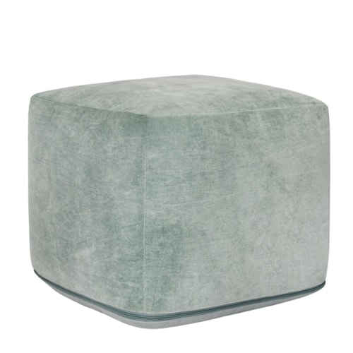 Casual Cube Pouf with Velvet Upholstery