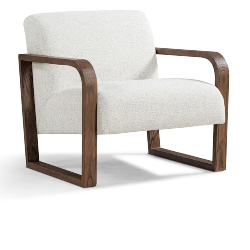 Rustic Accent Chair with Wood Arm