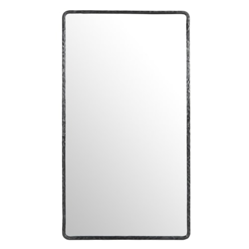 Contemporary 78" Vertical Mirror with Hammered Metal Trim