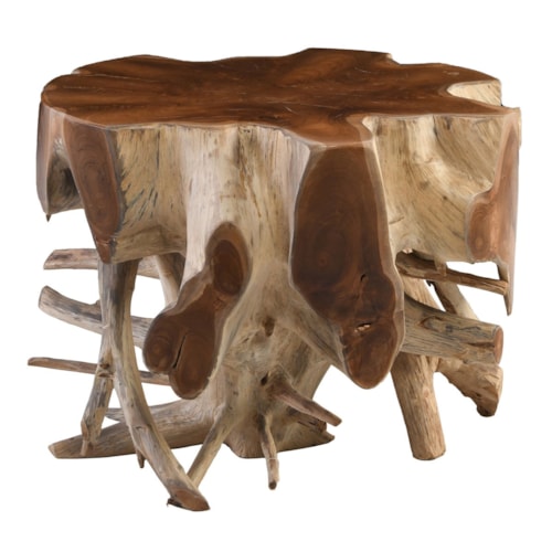 Rustic End Table with Natural Design