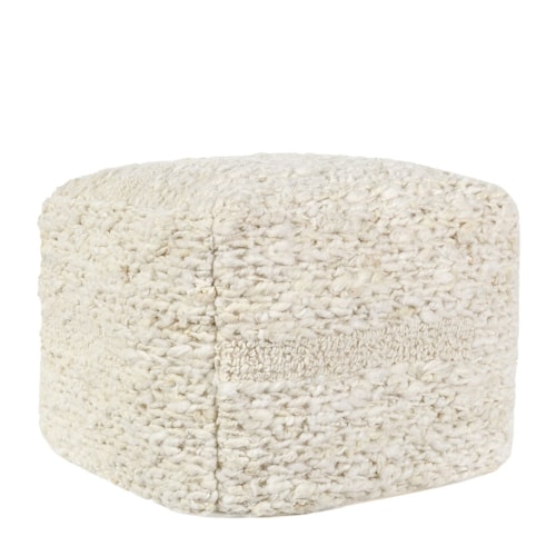 Casual Cube Pouf with Velvet Upholstery