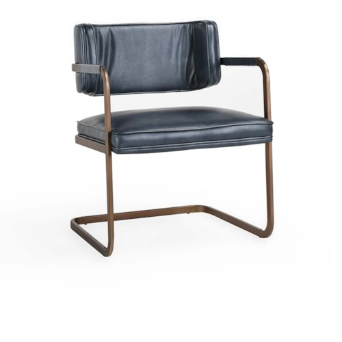 Transitional Dining Arm Chair with Iron Frame
