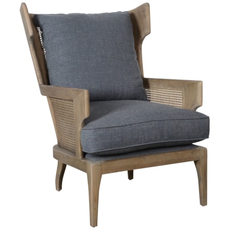 Rattan Accent Chair Grayish Blue