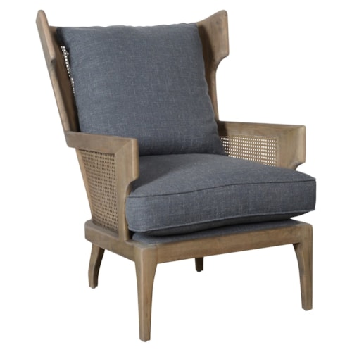 Rattan Accent Chair Grayish Blue