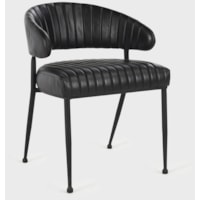 Industrial Dining Chair with Iron Legs
