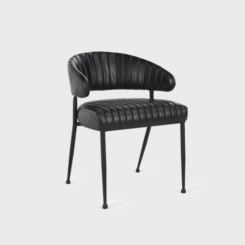 Industrial Dining Chair with Iron Legs